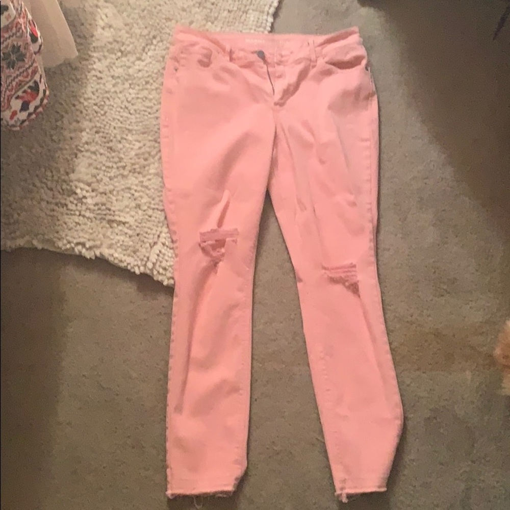 Pink Slightly Ripped Jeans